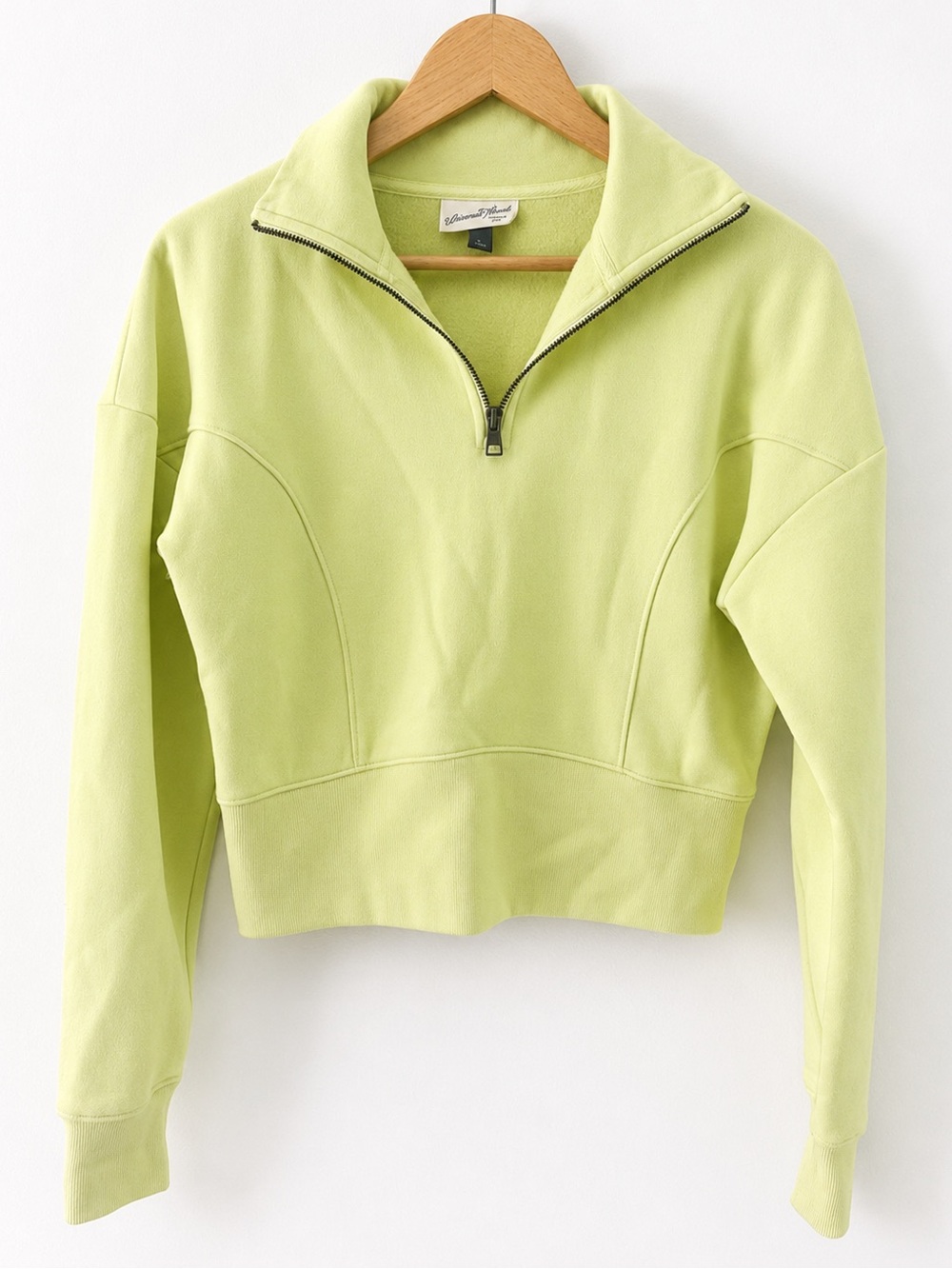 Universal Thread Lime Green Half 1/4 Zip Cropped Sweatshirt